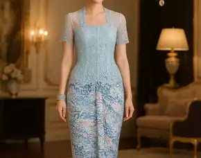 Diskon, Kebaya Modern Wisuda, Tunangan, Kutubaru Tile Brokat, Kondangan, Maluku, Neng Lina Kebaya