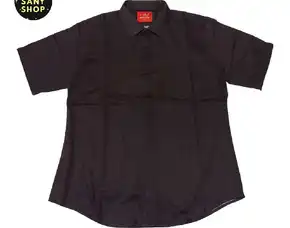 Kemeja Formal Kasual Harry Martin Slim Fit Short Sleeve Merah Marun Lengan Pendek