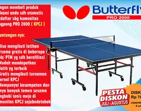 Tenis Meja Pingpong Merk Butterfly Pro 2000