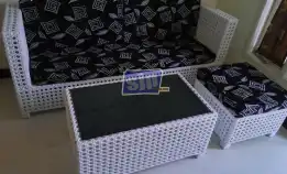 Pabrik Sofa Rotan Sintetis Anyaman Mata Ayam Minimalis Modern