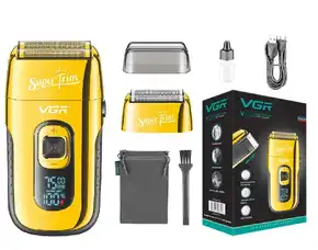 Vgr V-332 Kepala Pemotong Jala Ganda Mengambang Alat Cukur Listrik Portable Pelurus Rambut1200mah
