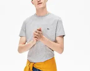 Kaos Lacoste Grey Colour Cotton Pima Size S