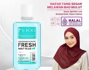 Metoo Mouthwash Fresh Mint 250ml Nafas Segar Menghilangkan Bau Mulut Kumur Karang Gigi