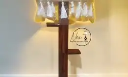 Lampu Hias Lantai Unik Batang Pohon - Kap Bambu Handmade Estetik