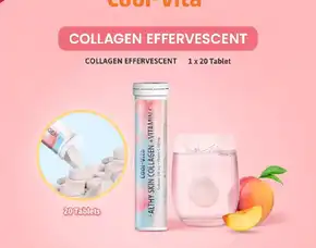Coolvita 1 Tube 20 Tablet Collagen Effervescent - Tablet Larut Minuman Kolagen - Vitamin C Untuk Men