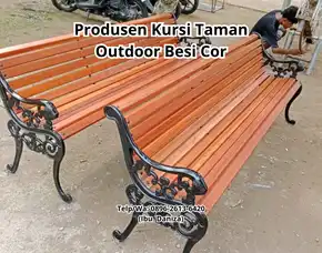 Kursi Taman Outdoor Besi Cor Abang Kab. Karangasem Bali