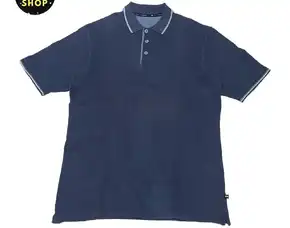 Kemeja Kaos Polo Shirt Mark And Spencer Blue Harbour Biru