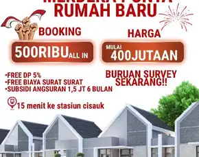 Rumah Cluster 1 Lantai Dekat Stasiun Cisauk Tangerang Dan Tol Serbaraja Bsd