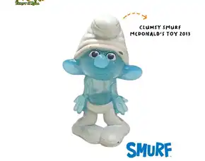 Mainan Koleksi Mcdonalds Happy Meal Clumsy Smurf Figurine Tahun 2013