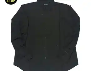 Kemeja Lengan Panjang Hitam Bauhaus Kasual Formal Hitam