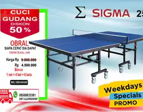 Tenis Meja Pingpong Merk Sigma 25