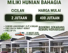 Rumah Cluster Modern 1 Lantai Dekat Stasiun Cisauk Dan Tol Serbaraja Bsd