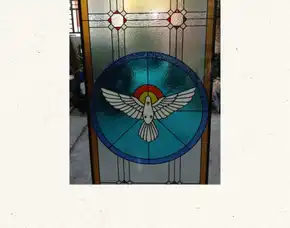 Pesan Kaca Stained Kaca Patri Grafir Inlay Gereja Natuna