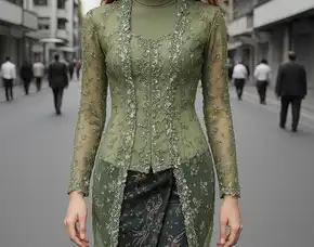 Terbaik, Kebaya Modern Wisuda Hijab, Kebaya Tunangan Kutubaru Payet, Manado, Neng Lina Kebaya