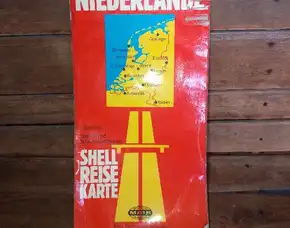 Peta Lawas Jadul Vintage Netherlands Pays Bas Shell Carte Automobile Road Map
