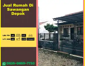 Jual Rumah Bebas Banjir Dekat Tol  Sawangan Depok