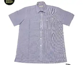 Kemeja Kasual Formal Burberry Vintage Short Sleeve Kotak Kotak Lawas