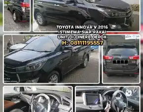 Dijual Mobil Toyota Innova V 2016 Istimewa Siap Pakai. Unit Di Cinere Depok.